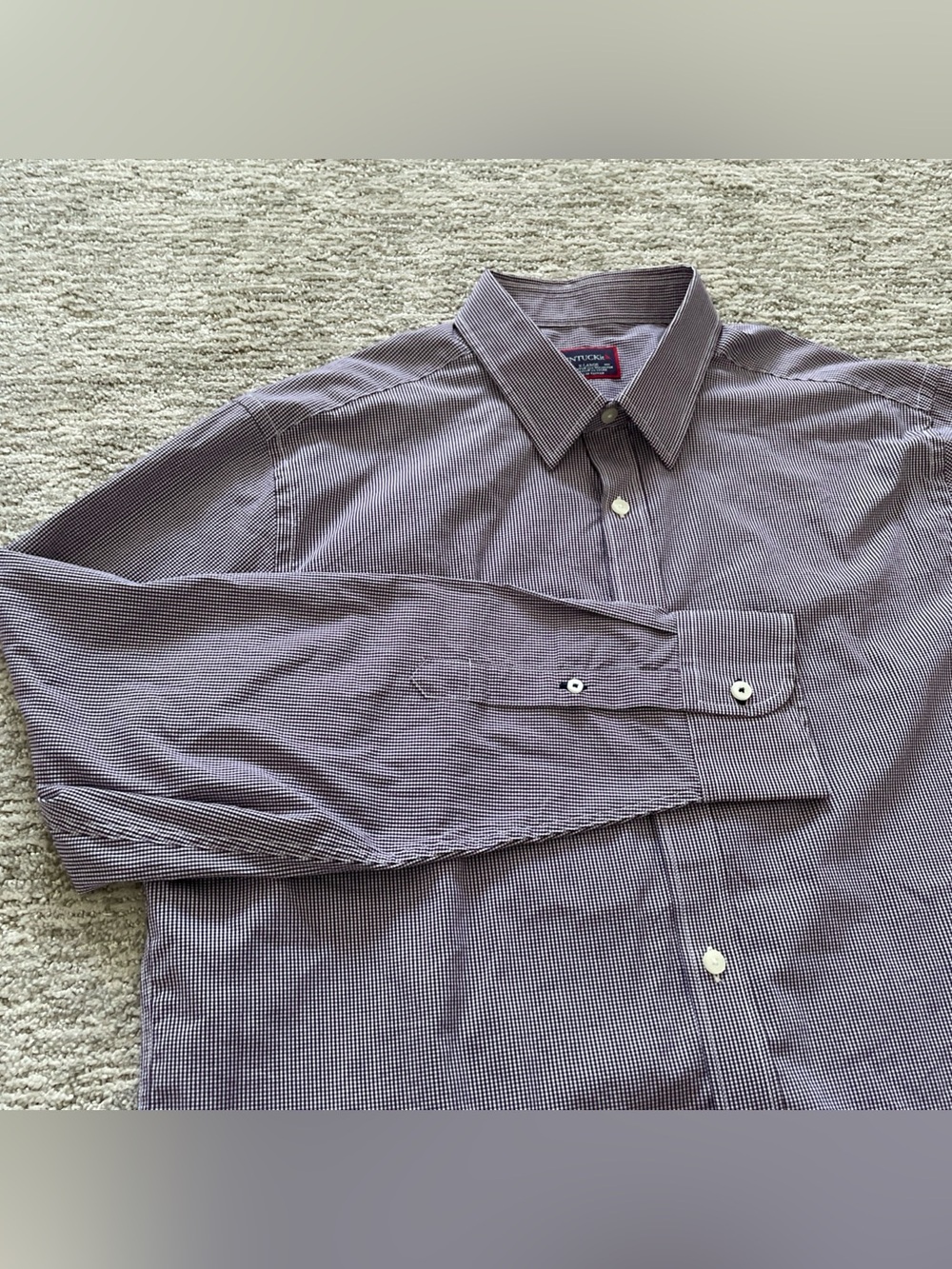 UNTUCKit Eldridge Button Up Shirt Men XL Purple Gingham Micro-Check Long Sleeve